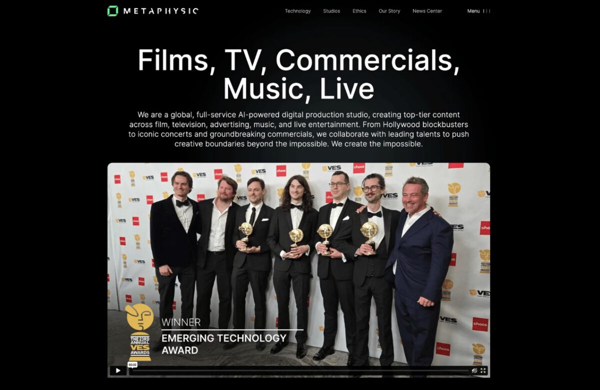 Metaphysic website, VES Awards