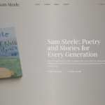 A premium editorial website design for Sam Steele by Mohammed Ismail, showcasing bespoke development with a focus on sophisticated typography and parchment textures.