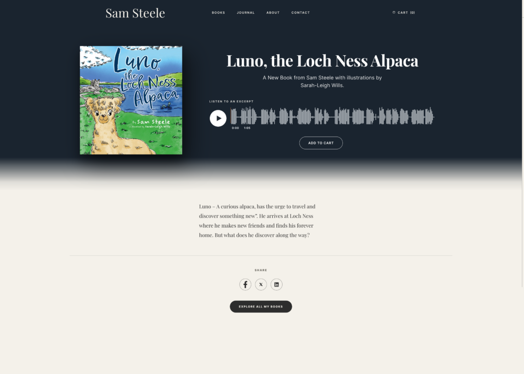 Sam Steele Author Website Design - Pillar Image